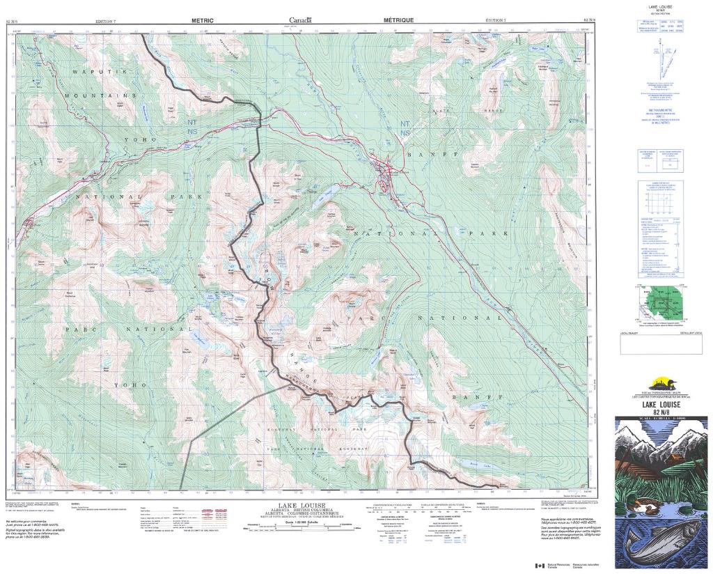 Bathymetric contour maps of lakes near Lupin mine, Nunavut. Grid