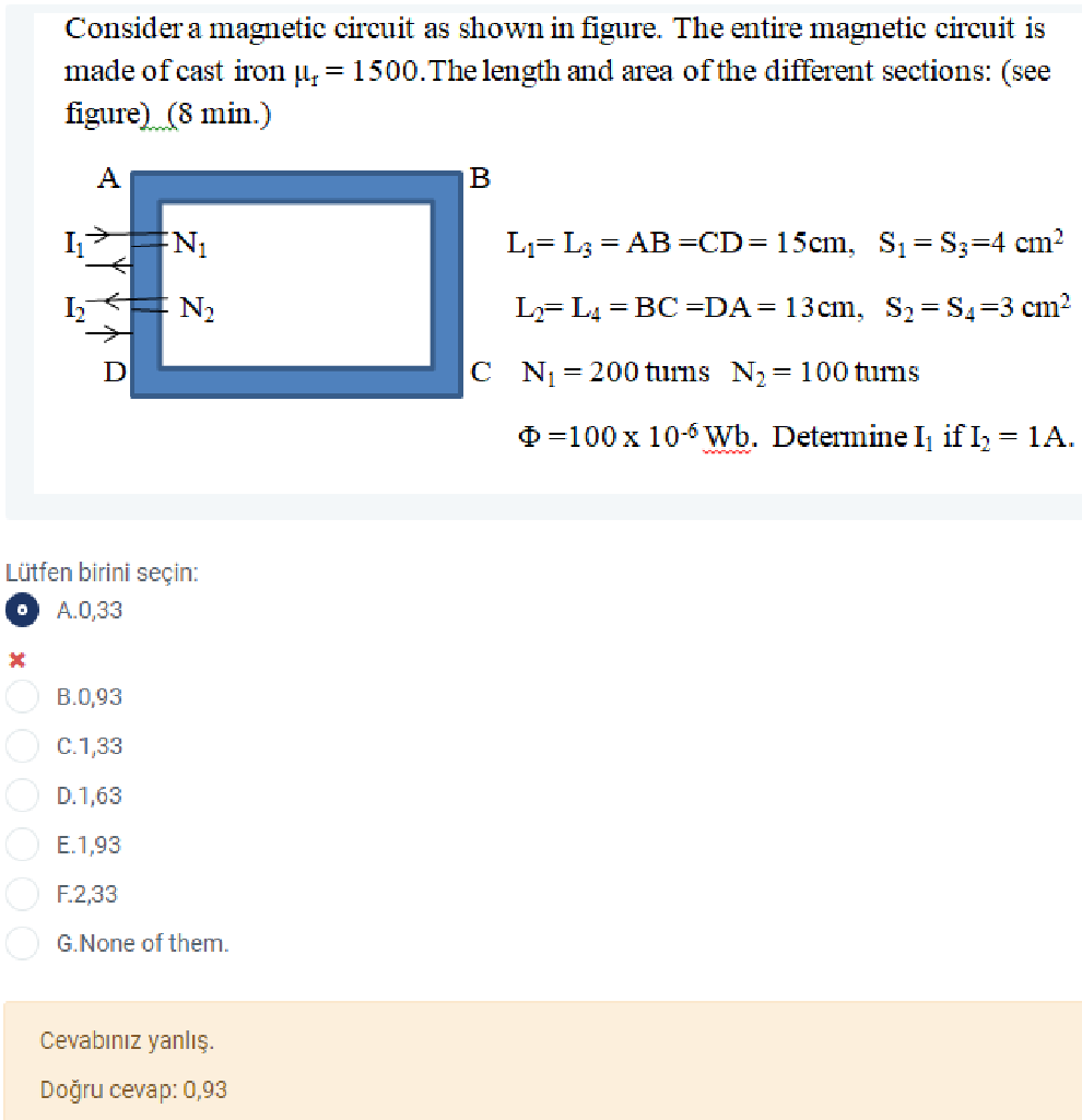 Solved Consider A Magnetic Circuit As Shown In Figure. The | Chegg.com