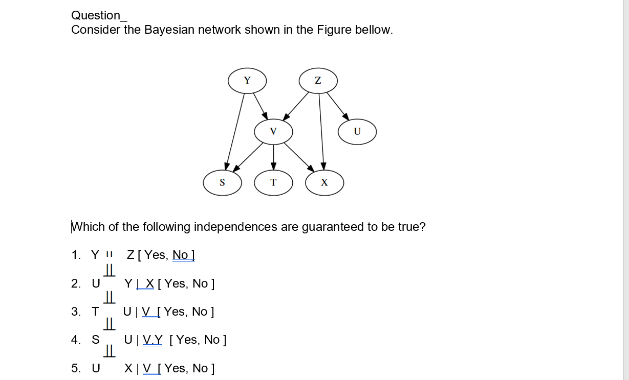 Solved Question Consider The Bayesian Network Shown In The | Chegg.com