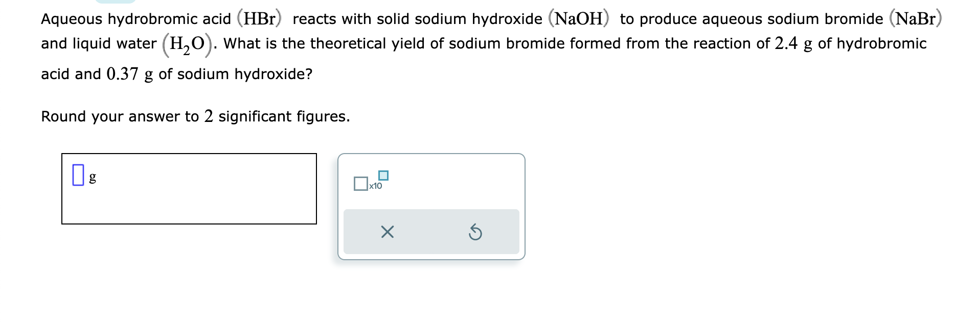 Solved Aqueous hydrobromic acid (HBr) reacts with solid | Chegg.com