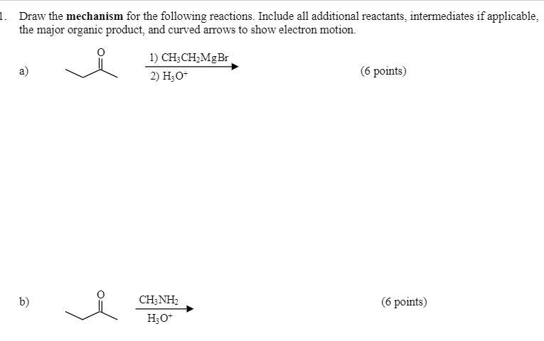 Solved 1. Draw the mechanism for the following reactions. | Chegg.com
