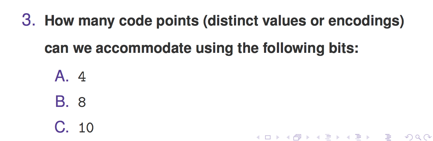 Solved 3. How many code points (distinct values or | Chegg.com