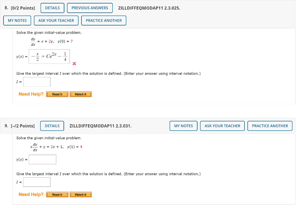 Solved 2. [2/3 Points] DETAILS PREVIOUS ANSWERS | Chegg.com