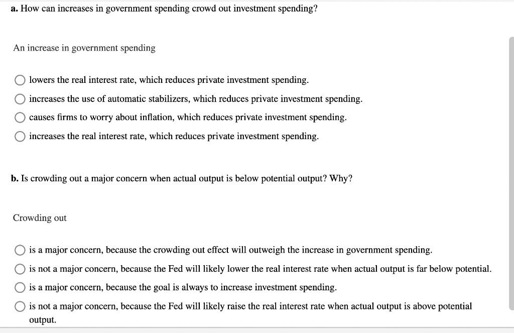 How can increases in government spending crowd out investment spending