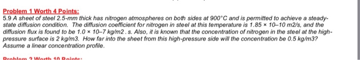 Solved Problem 1 Worth 4 Points: 5.9 A sheet of steel 2.5-mm | Chegg.com