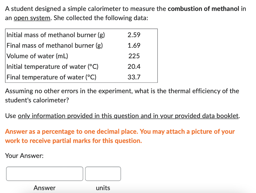 Solved A student designed a simple calorimeter to measure | Chegg.com