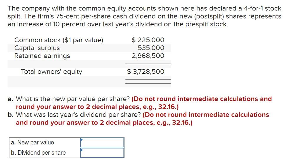 Solved The company with the common equity accounts shown | Chegg.com
