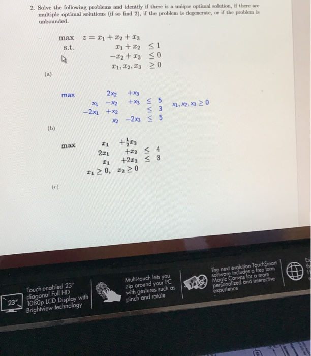 Solved 2. Solve the following problems and identify if there | Chegg.com