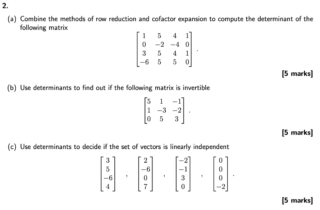 Solved 2. 4 1 a Combine the methods of row reduction and Chegg