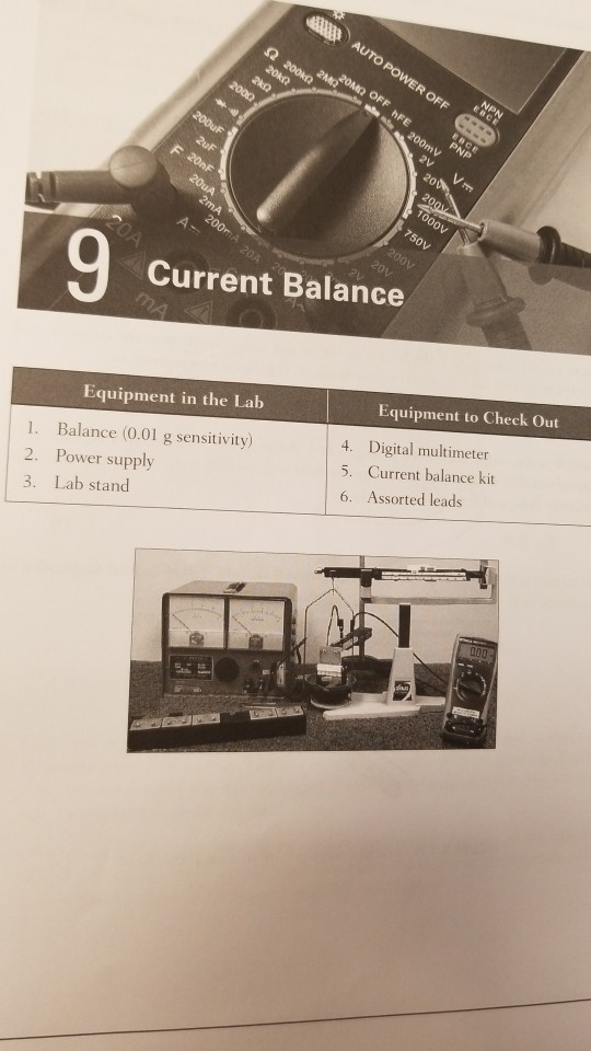 9 So Current Balance Equipment in the Lab Equipment | Chegg.com