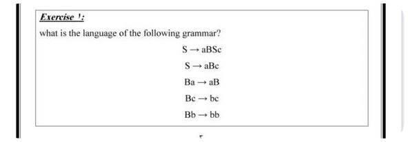 Solved Exercise ; What Is The Language Of The Following | Chegg.com