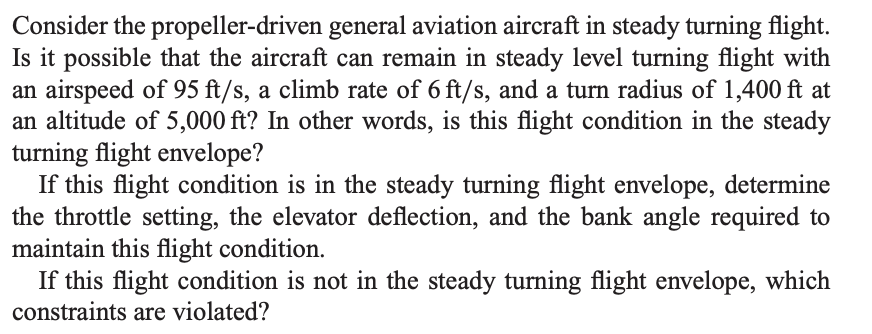 Solved Consider the propeller-driven general aviation | Chegg.com image.