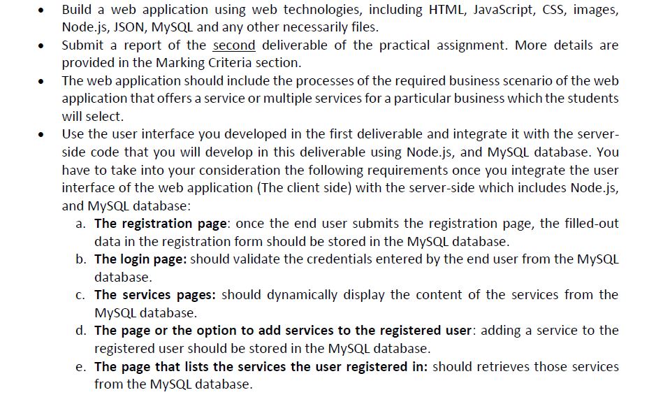 Solved - Build a web application using web technologies, | Chegg.com