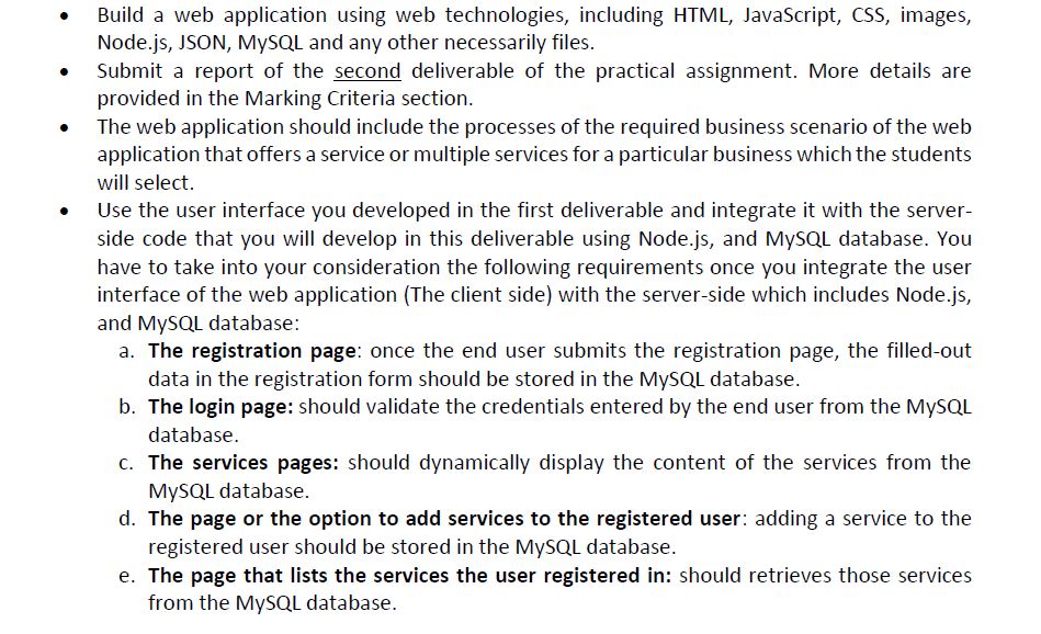 Solved - Build A Web Application Using Web Technologies, | Chegg.com