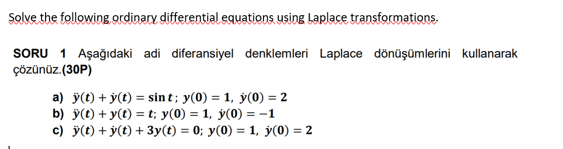 Solved Solve The Following Ordinary Differential Equations Chegg