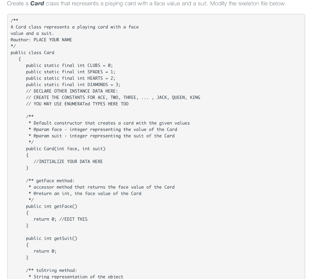 Solved JAVA This is for java. My assignment is to complete | Chegg.com