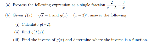 Solved co (a) Express the following expression as a single | Chegg.com