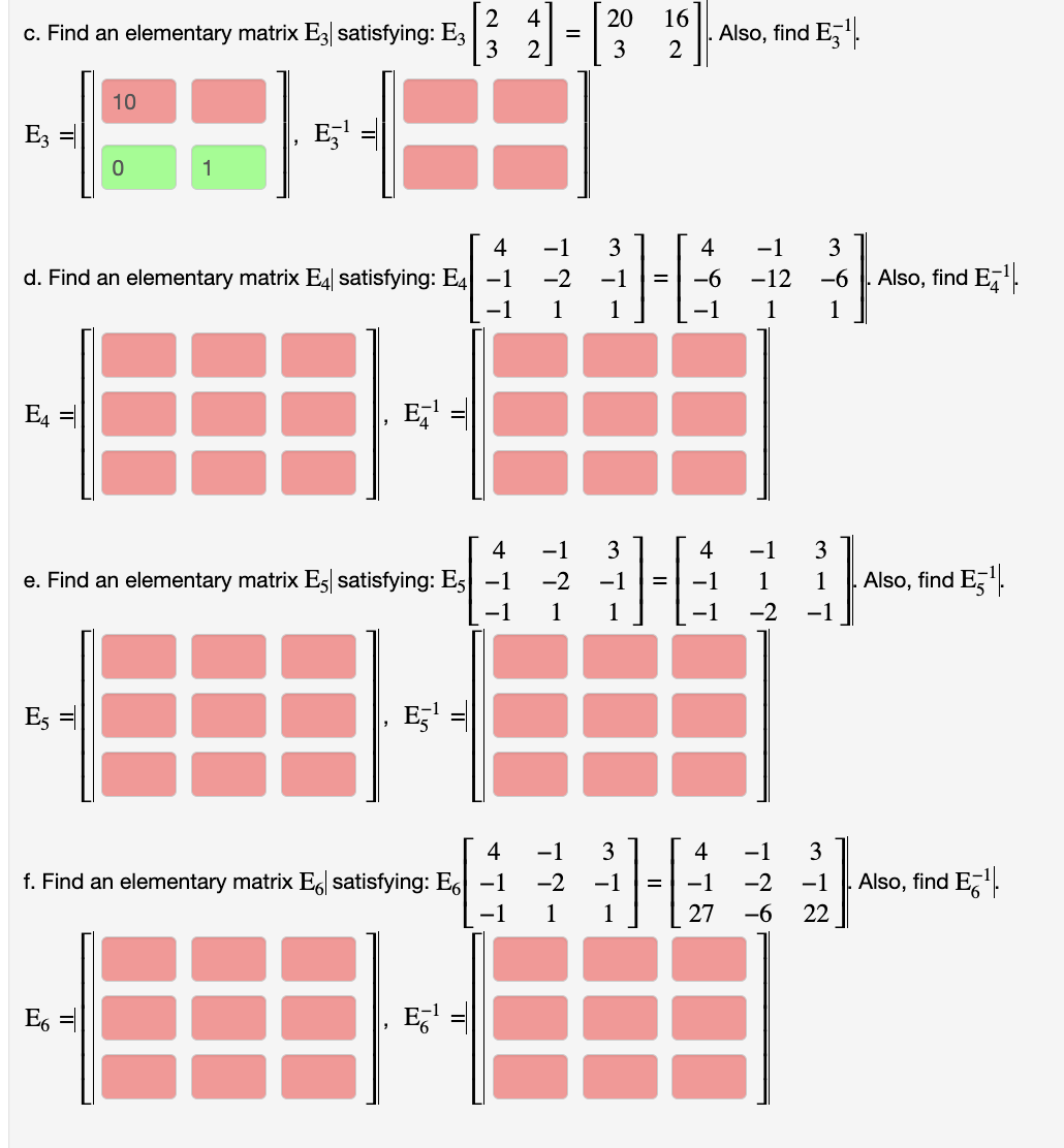 Solved c. Find an elementary matrix E3 satisfying