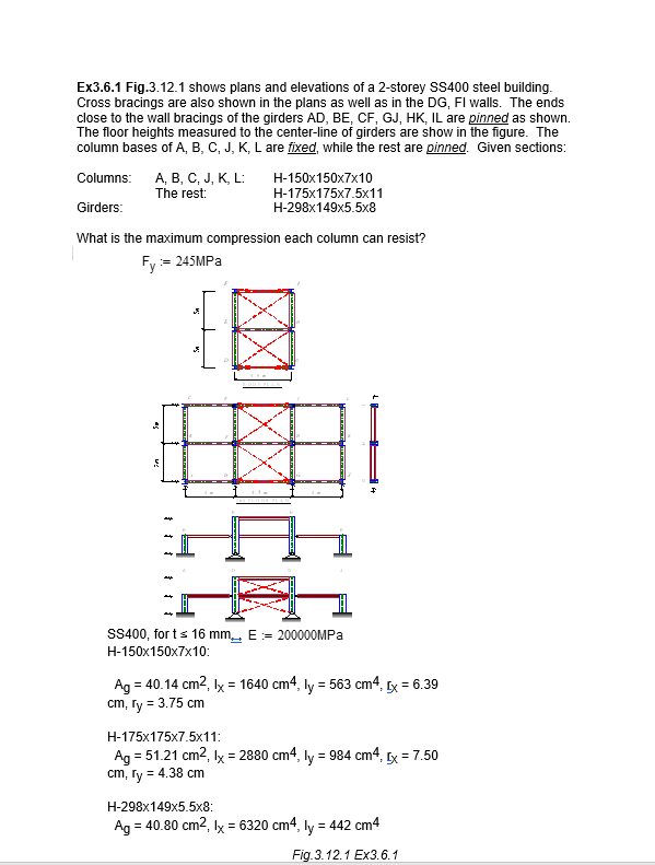 Ex3.6.1 Fig.3.12.1 shows plans and elevations of a | Chegg.com