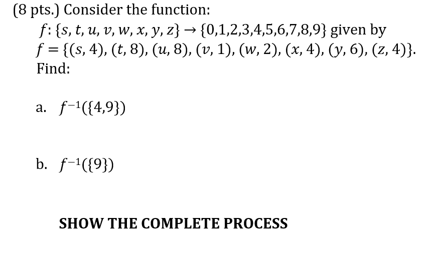 Solved 8 Pts Consider The Function F S T U V W Chegg Com