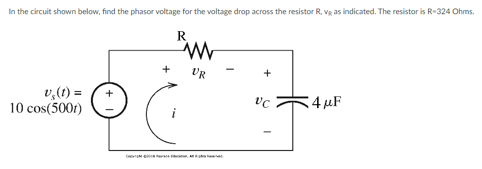 Solved In the circuit shown below, find the phasor voltage | Chegg.com
