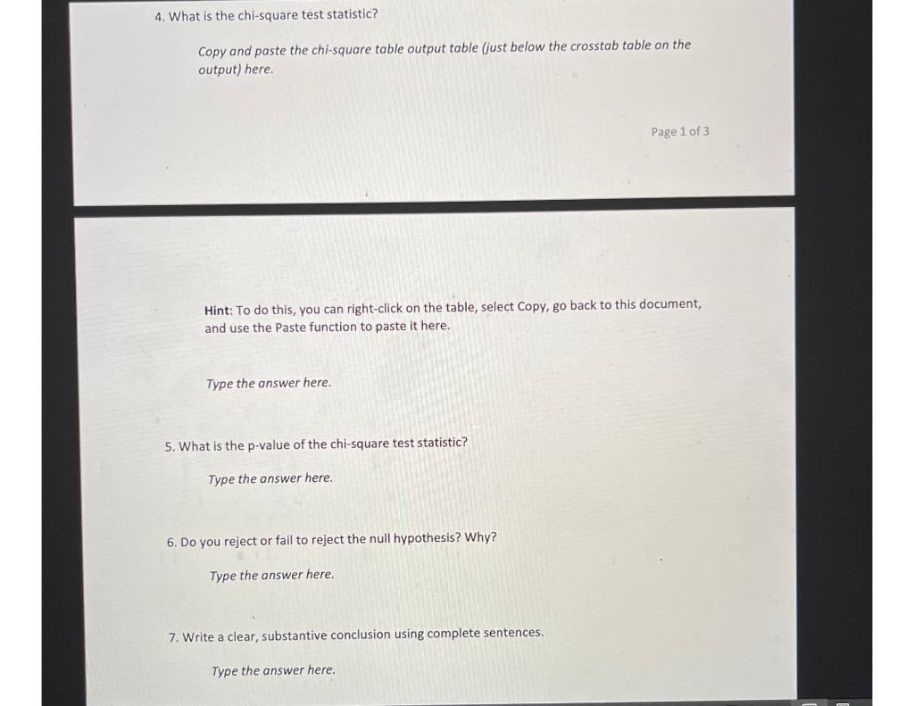 Solved Chi-Square Test For this assignment, use the 2019 | Chegg.com