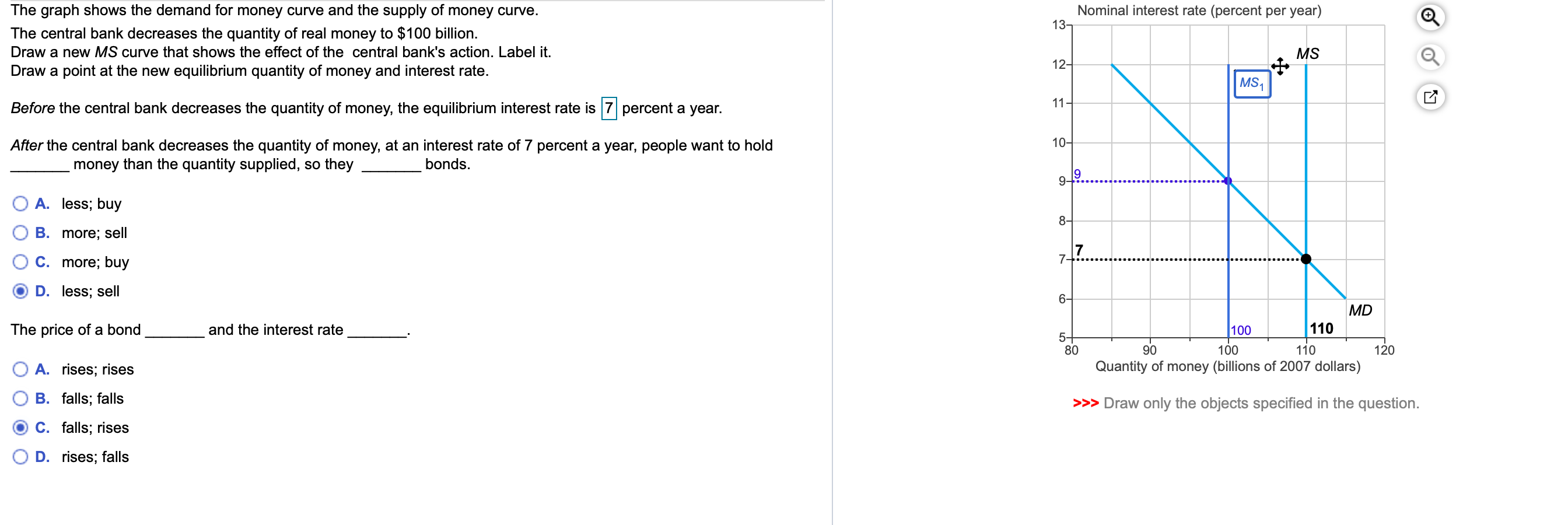 Solved Price level (GDP deflator, 2007=100) The graph shows | Chegg.com