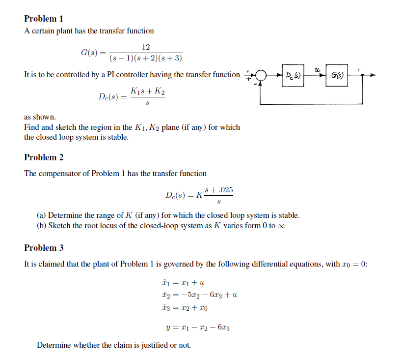 Transfer Function Table Problem Solved Problem 1 A certain plant has the transfer function | Chegg.com