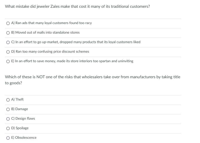 Solved What mistake did jeweler Zales make that cost it many