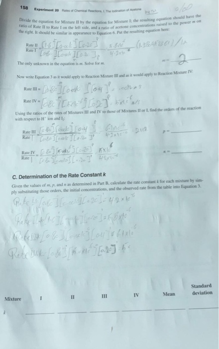 Divide the equation for Mixture II by the equation | Chegg.com