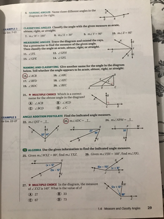 Solved NAMING ANGLES Name three different angles in the | Chegg.com