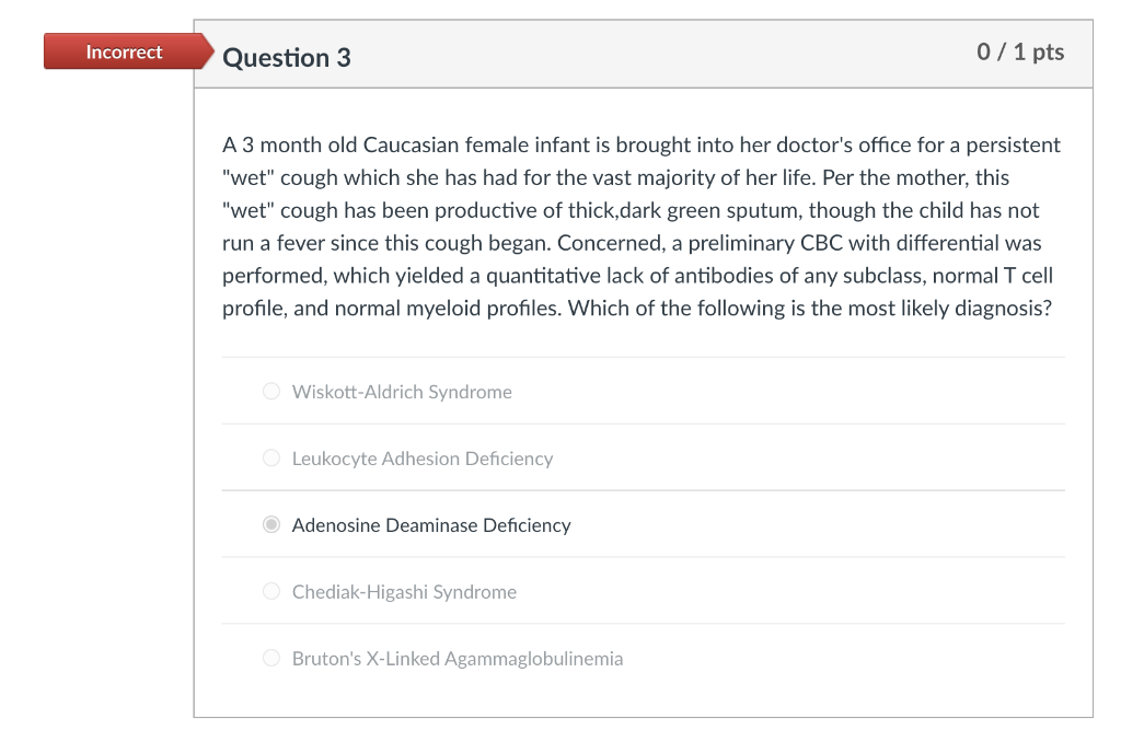 Solved Incorrect Question 1 0/1 pts A 28 year old Caucasian | Chegg.com