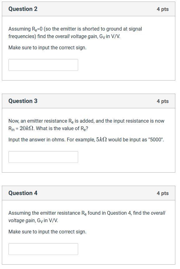 Solved Use the following CE amplifier to answer the | Chegg.com