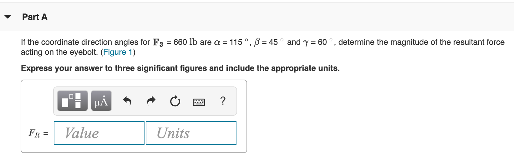 Solved Part A If the coordinate direction angles for F3 = | Chegg.com