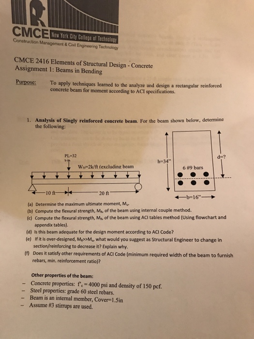 Solved New York City College of Technology Construction | Chegg.com
