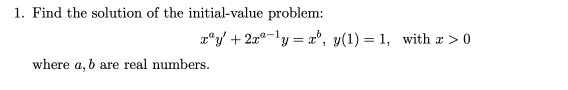 Solved 1. Find The Solution Of The Initial-value Problem: | Chegg.com