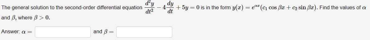 Solved The General Solution To The Second-order Differential | Chegg.com