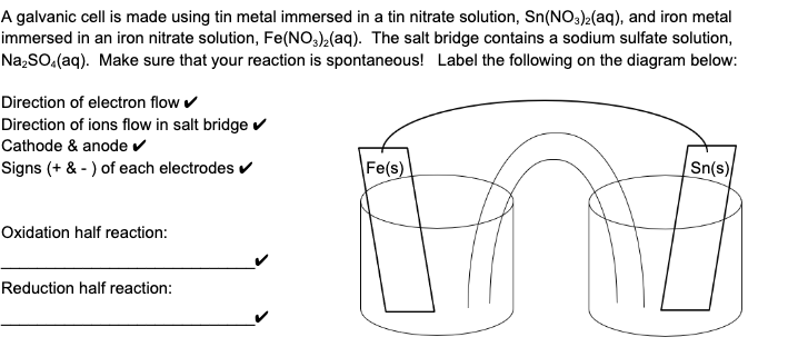 Solved A galvanic cell is made using tin metal immersed in a | Chegg.com