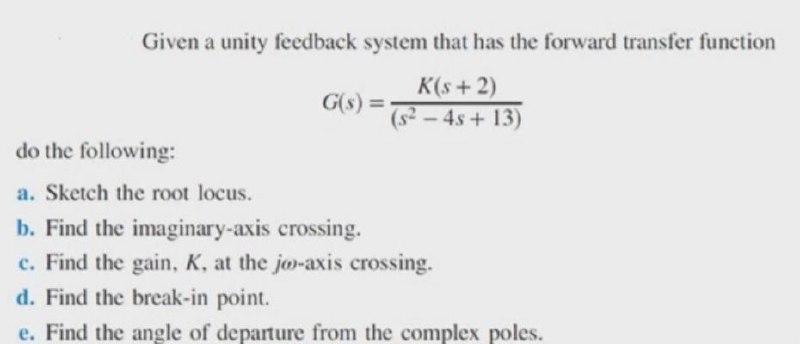 Solved Given A Unity Feedback System That Has The Forward 4209