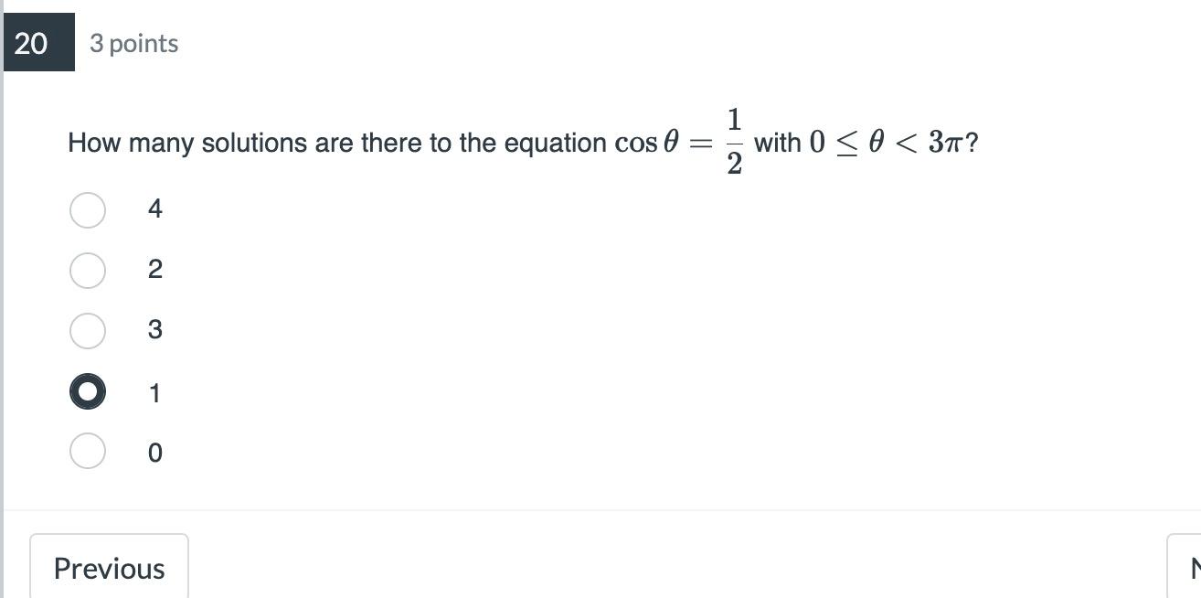 Solved 20 3 points How many solutions are there to the | Chegg.com