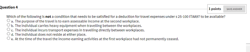 Solved SAVE ANSWER Question 4 1 points Which of the | Chegg.com