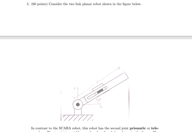 Solved Consider the two link planar robot shown in the | Chegg.com