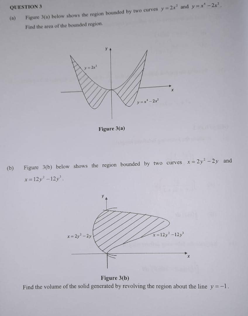 Solved QUESTION 3 (a) Figure 3(a) below shows the region | Chegg.com