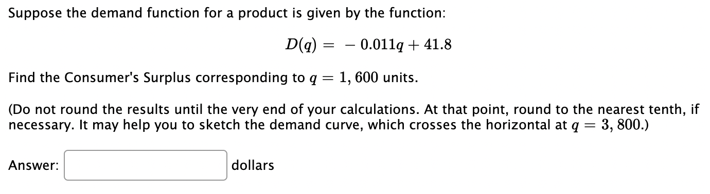 Solved Suppose the demand function for a product is given by | Chegg.com