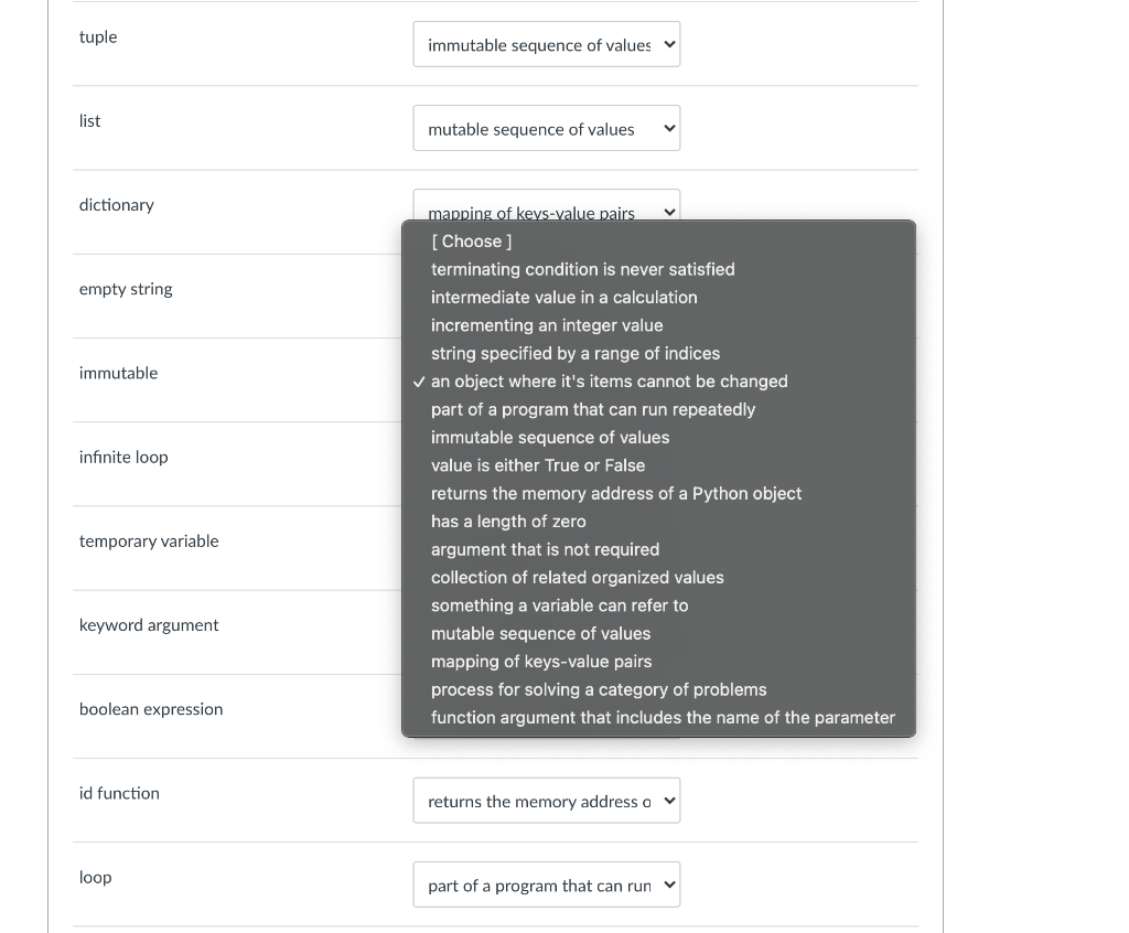 Solved Match the left side with the right side with the best | Chegg.com