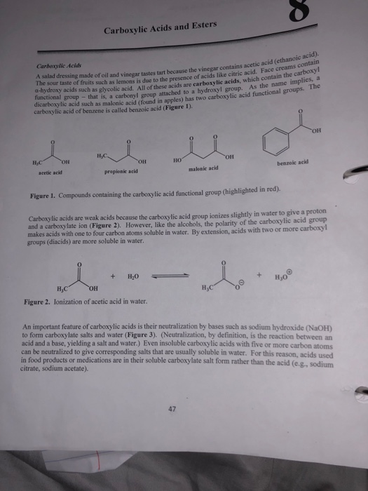 Solved Carboxylic Acids and Esters acid). like citric acid. | Chegg.com