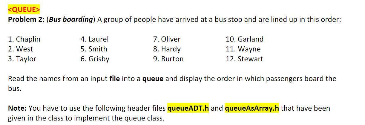 Problem 2: (Bus boarding) A group of people have | Chegg.com