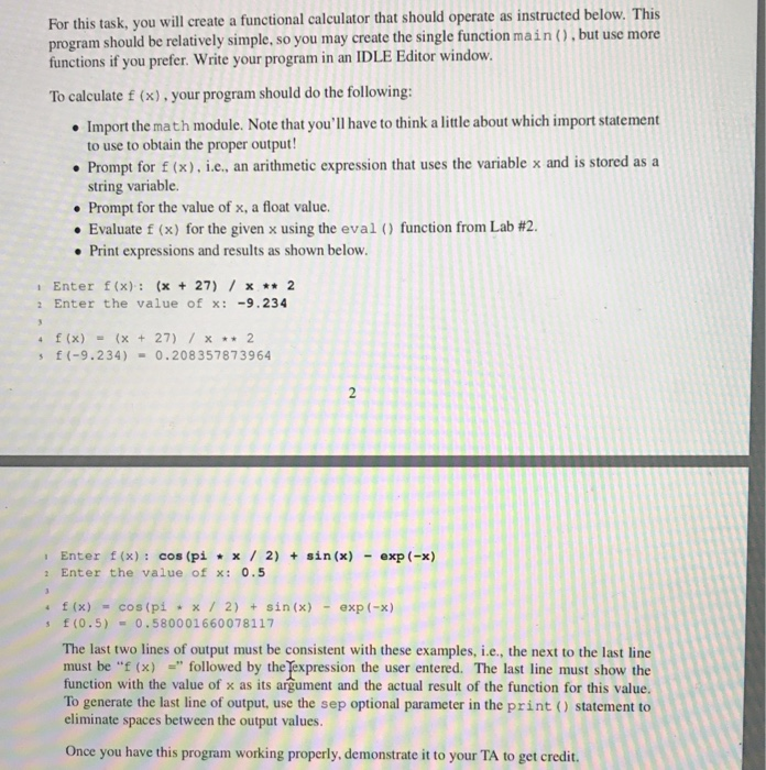 Solved For this task, you will create a functional | Chegg.com