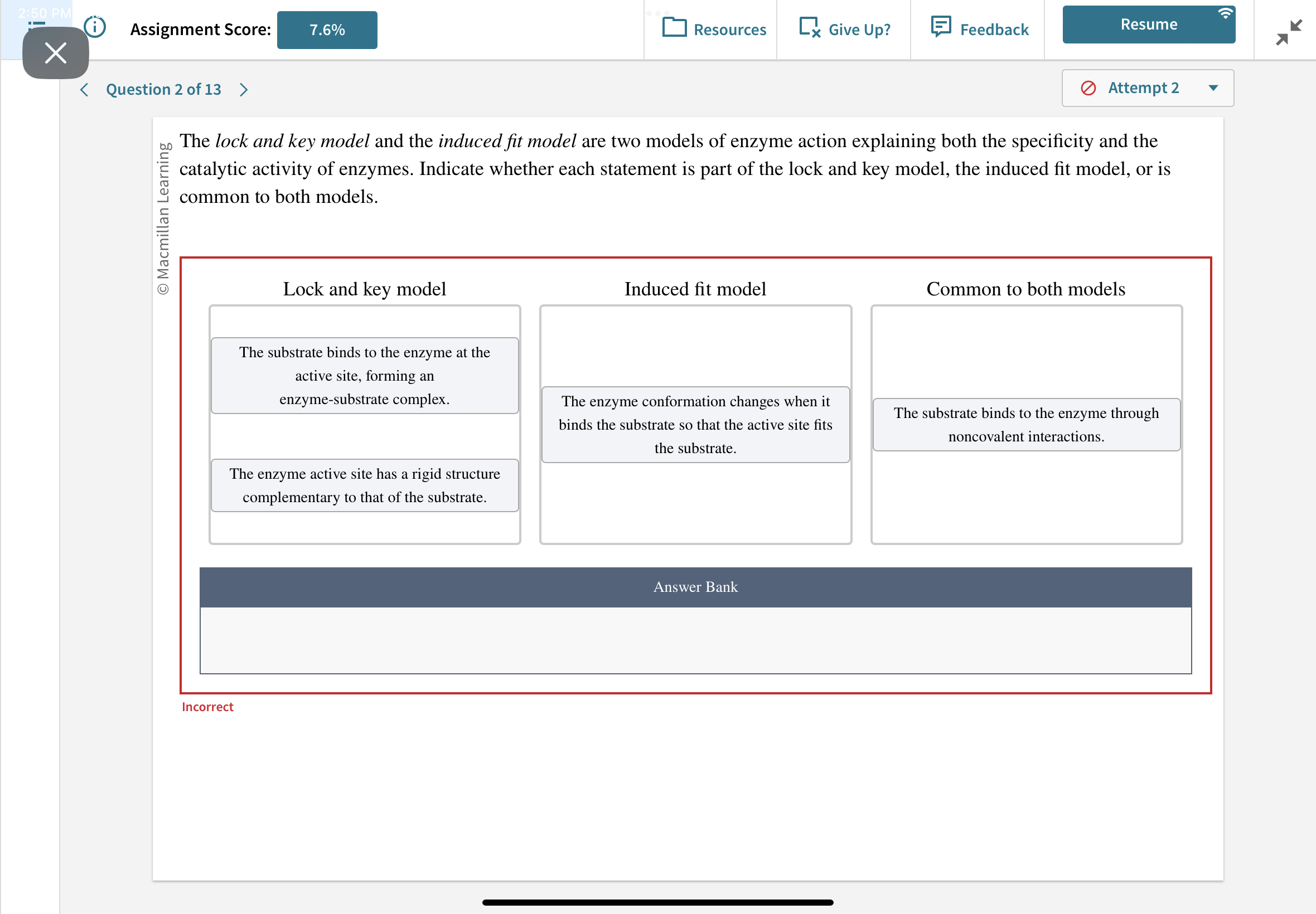 Solved The lock and key model and the induced fit model are | Chegg.com