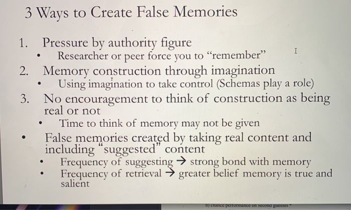 Solved memory psychology chapter 13 summerize THE SLIDES | Chegg.com